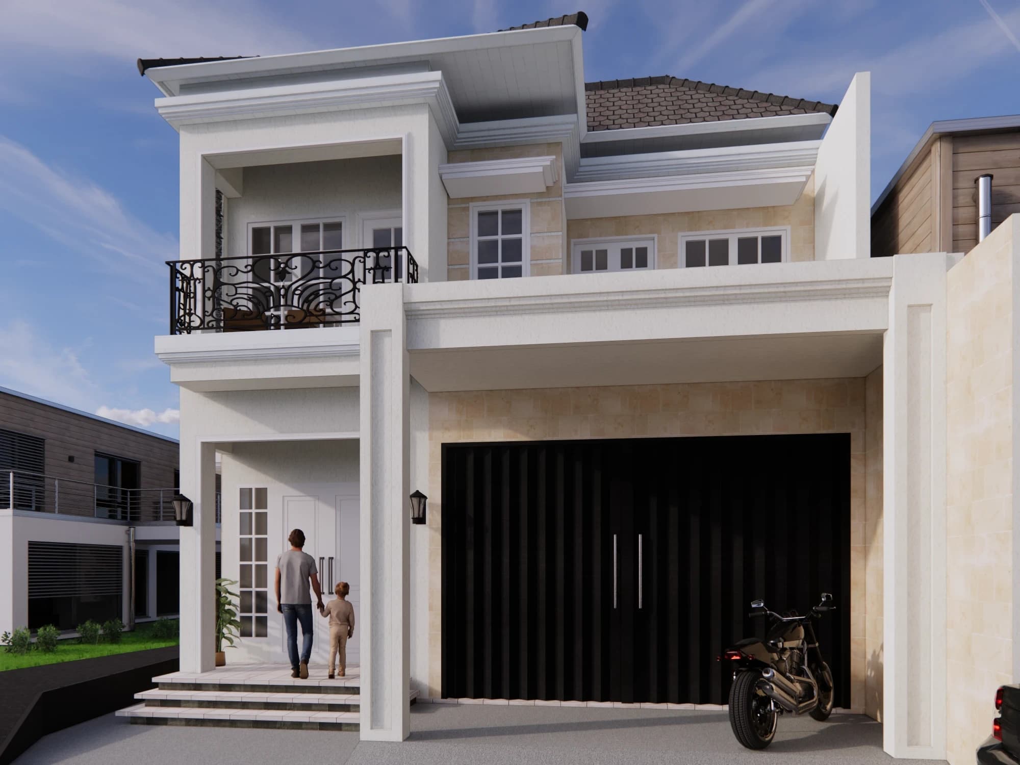Rumah 2 Lantai Modern Klasik Hook 15 x 8 m - Galeri 10