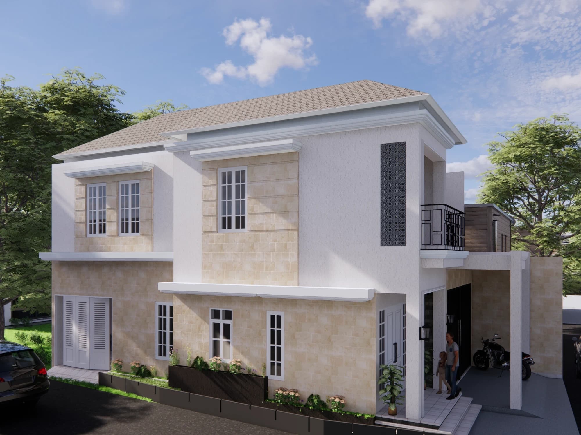 Rumah 2 Lantai Modern Klasik Hook 15 x 8 m - Galeri 7